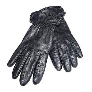Simons fleece-lined black leather gloves